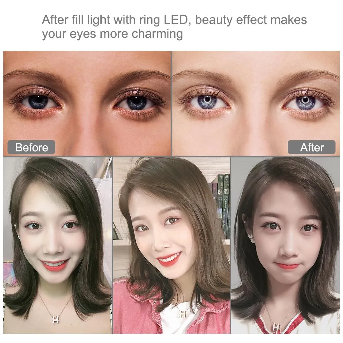11.8" LED Ring Light with Tripod and Phone Clamp | 3 Modes | Dual Colour Temperature Dimmable | Black
