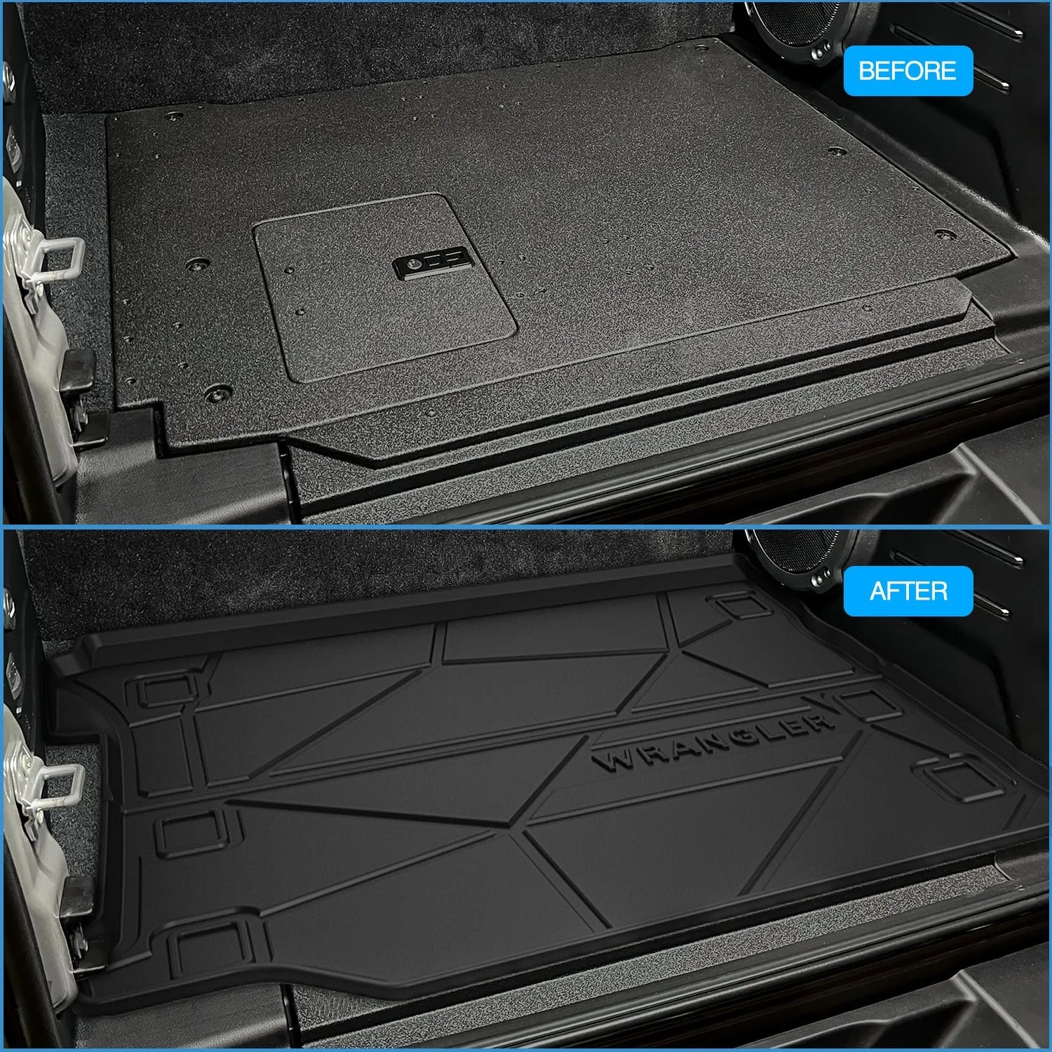2018-2025 Jeep Wrangler JL Unlimited 4 Door (Not for JK or 4XE) Cargo Mats Subwoofer