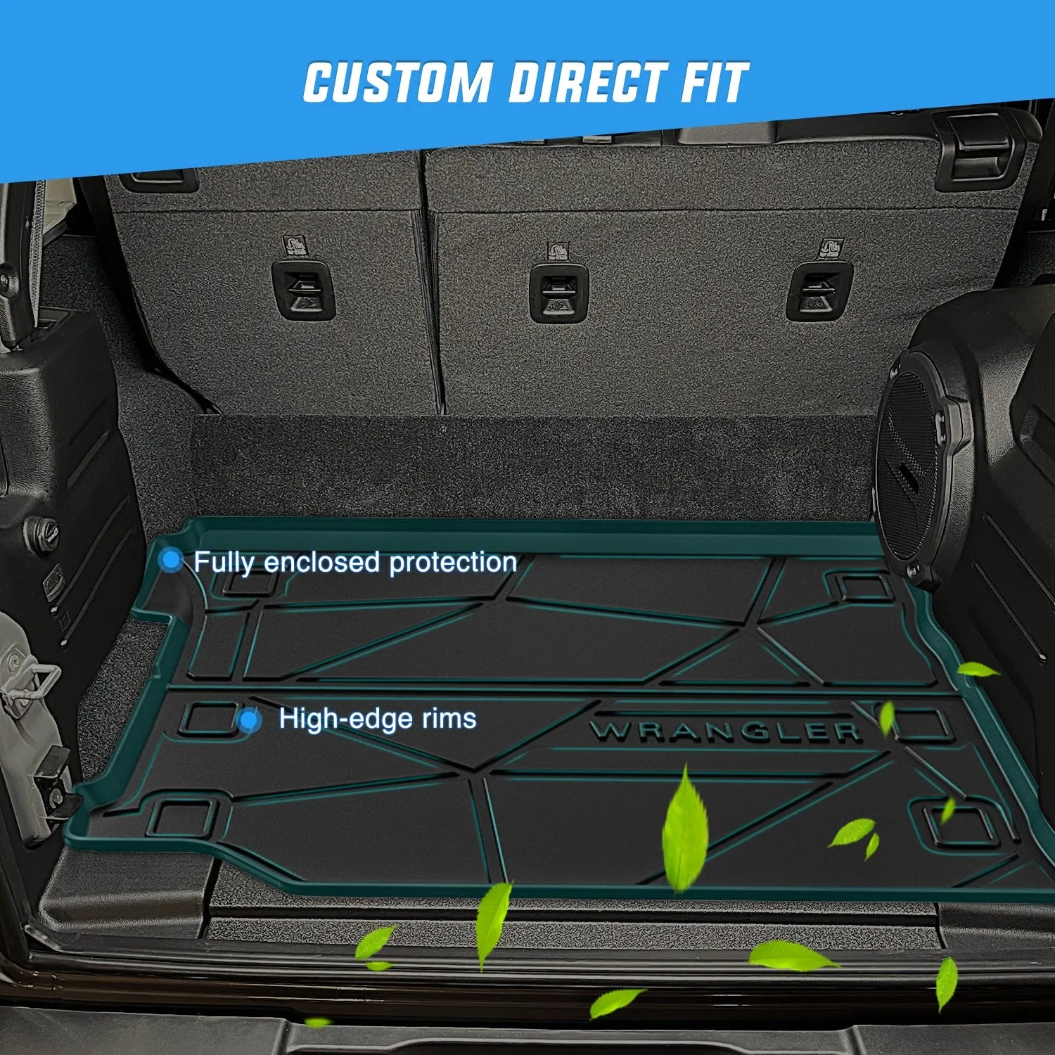 2018-2025 Jeep Wrangler JL Unlimited 4 Door (Not for JK or 4XE) Cargo Mats Subwoofer
