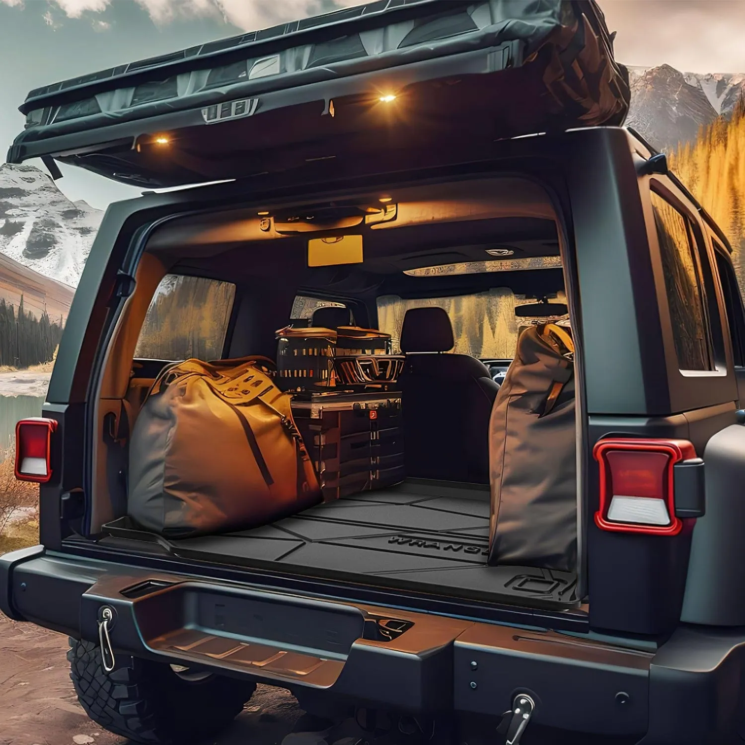 2018-2025 Jeep Wrangler JL Unlimited 4 Door (Not for JK or 4XE) Cargo Mats Subwoofer