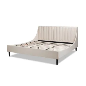 Aspen - King Vertical Tufted Headboard Platform Bed Set - Light Beige by Couch.com