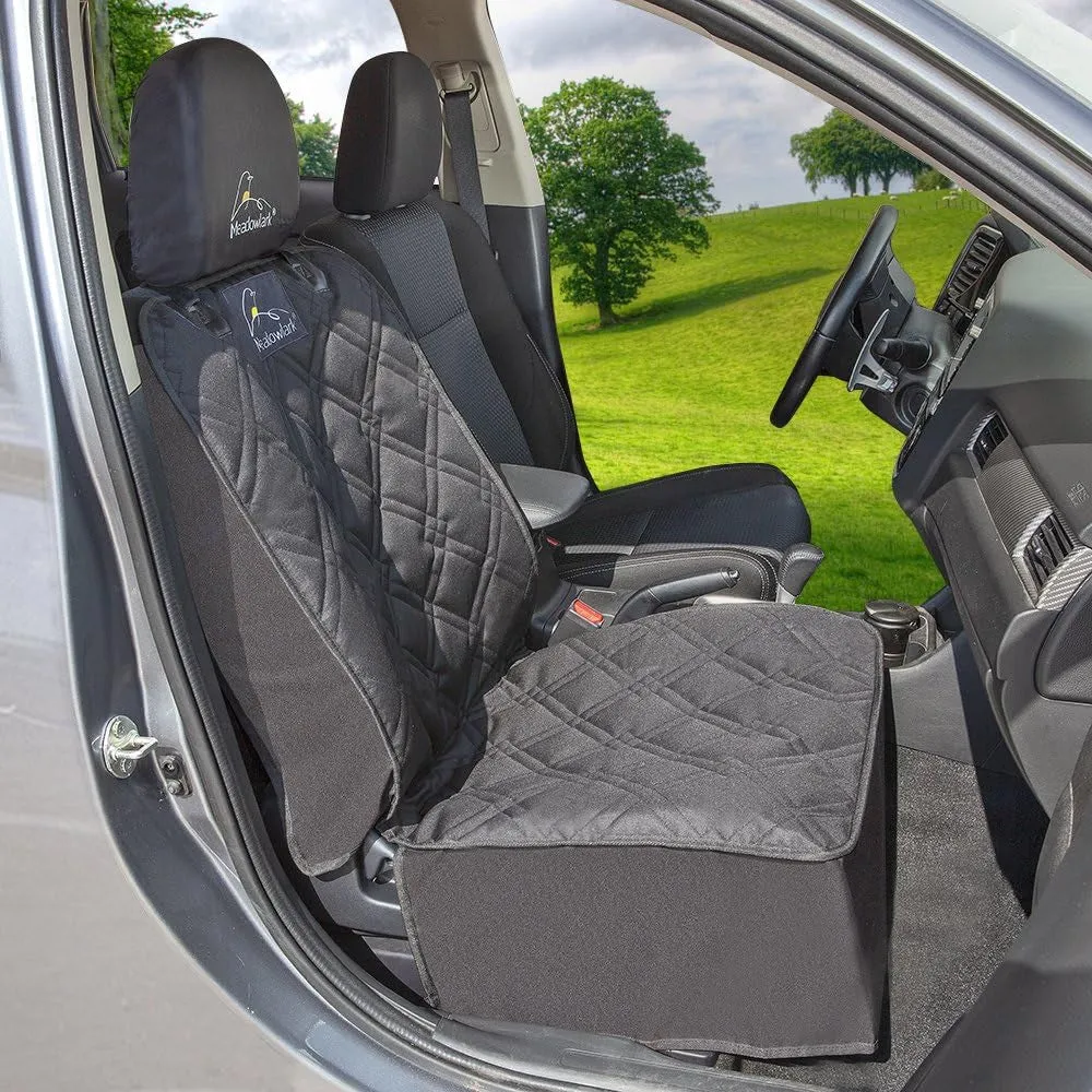 Dog Car Seat Cover for Front Seat, Water Repellent Dog Seat Covers for Cars, Dog Accessories, Durable Nonslip Washable Dog Car Seat Protector for Pet Fur W/Free Seat Belt   Headrest Cover