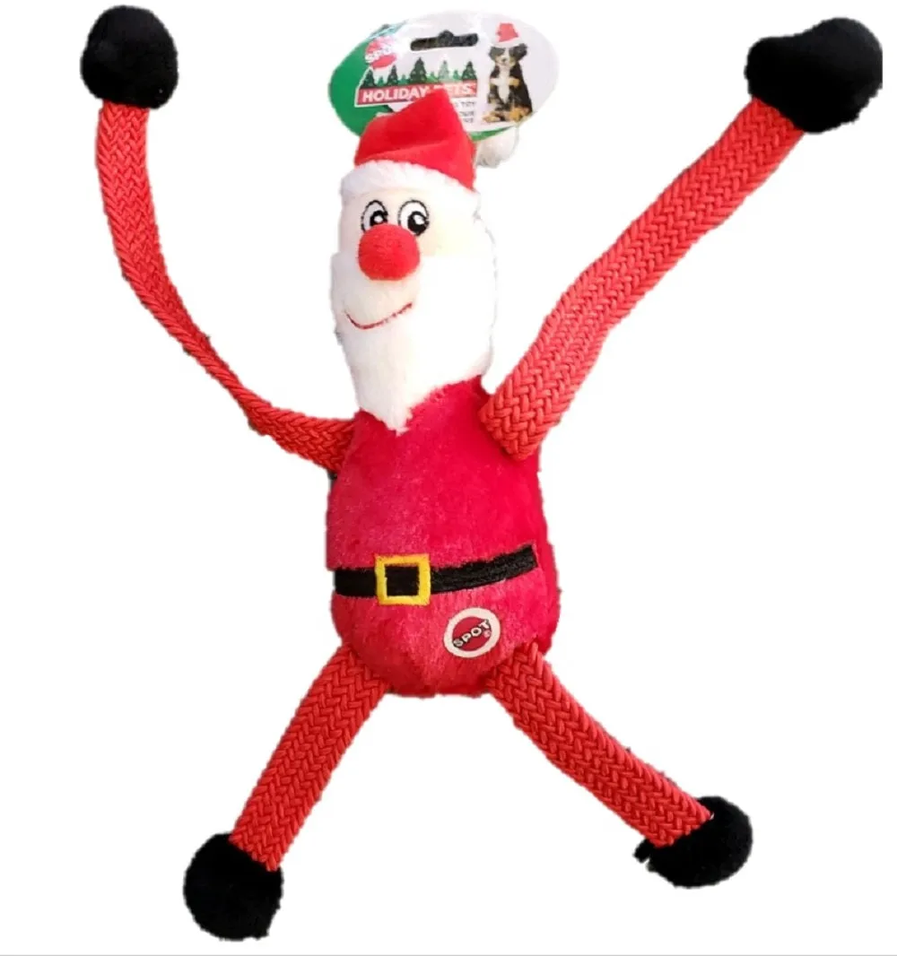 Dog Toy Ethical Pet Holiday Christmas Stretch and Pull Squeaker Toys 13"