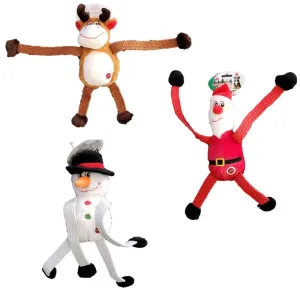 Dog Toy Ethical Pet Holiday Christmas Stretch and Pull Squeaker Toys 13"