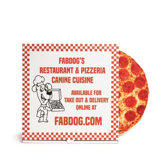 Fabdog 10" Pizza Squeaky Dog Toy