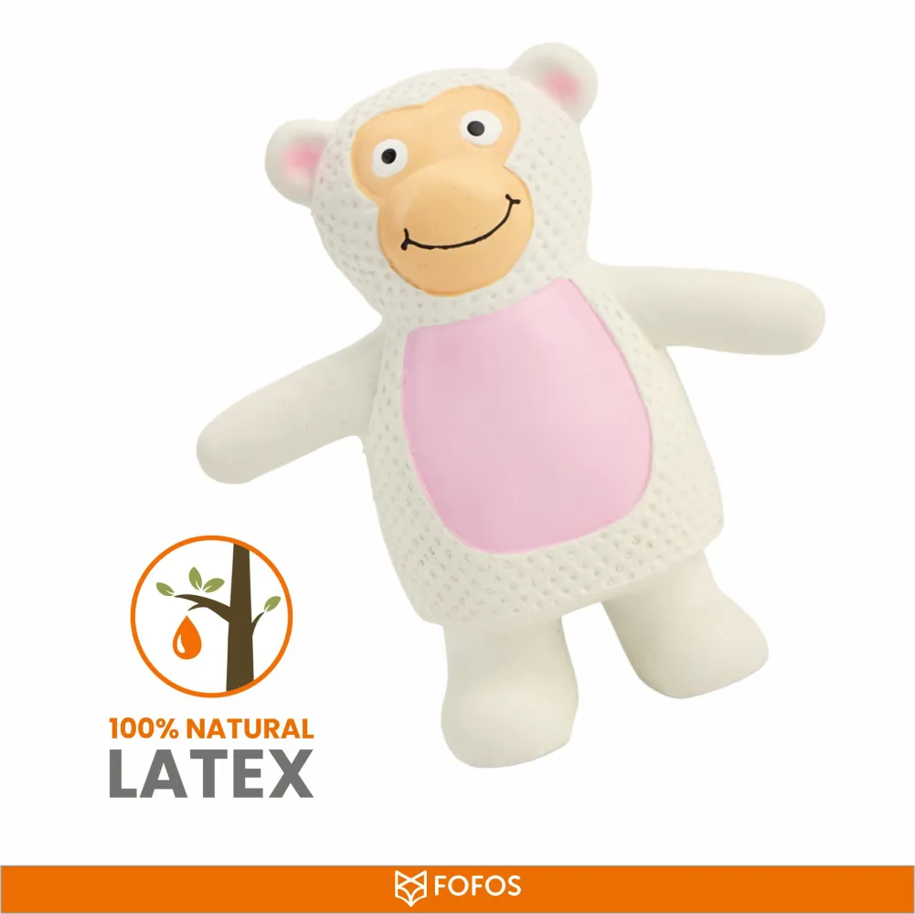 Fofos Latex Monkey Squeaky Toy for Dogs (Grey)