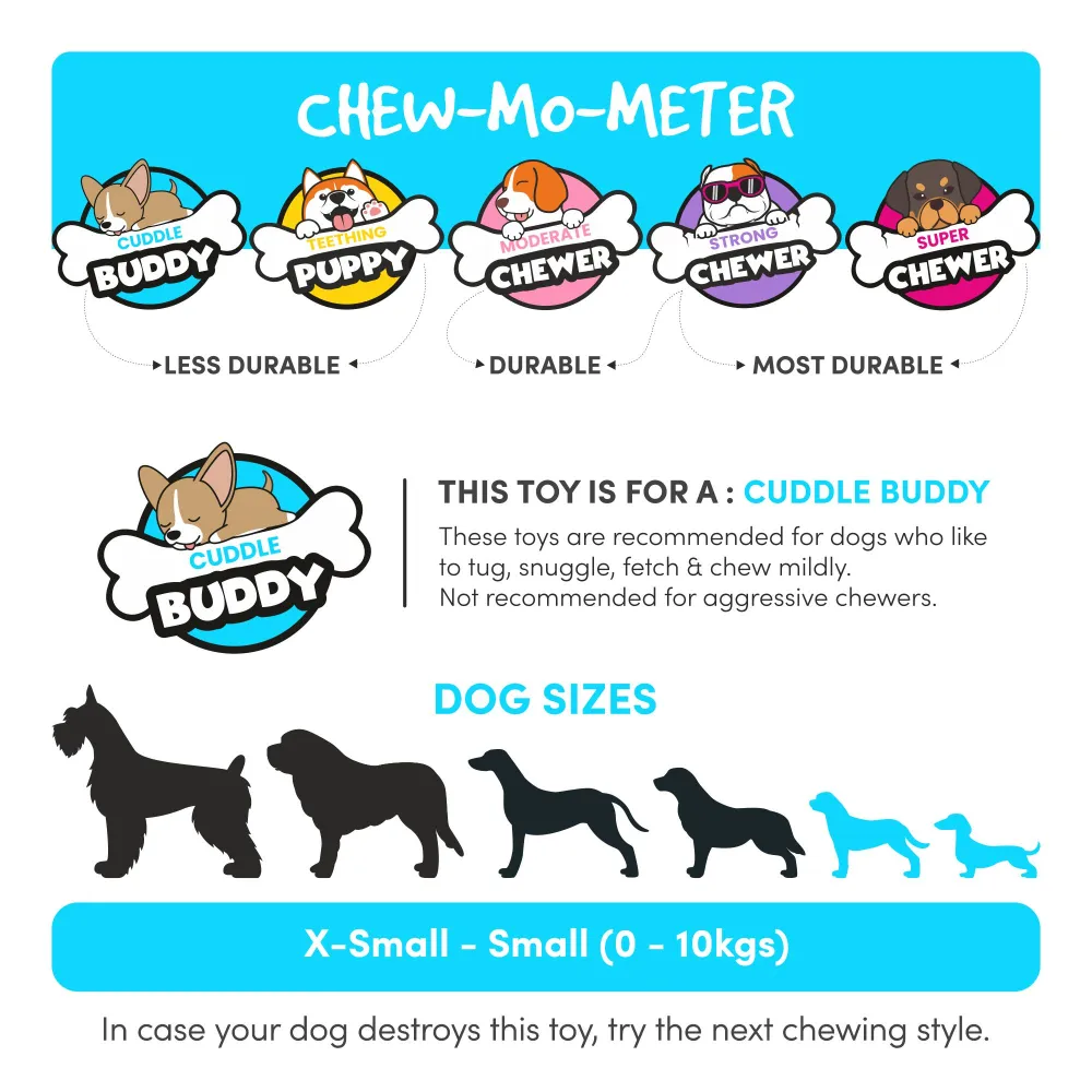 Fofos Latex Monkey Squeaky Toy for Dogs (Grey)