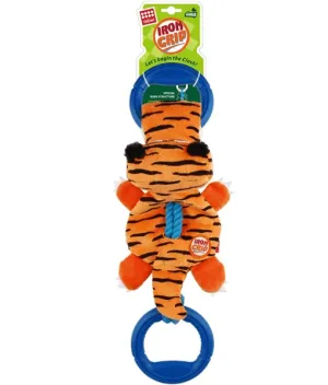 GiGwi Iron Grip Tiger Plush Tug Toy with TPR Handle