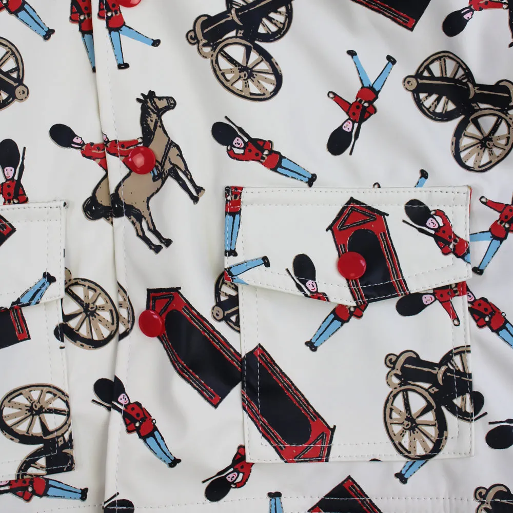Horse Guard Print Hooded Raincoat