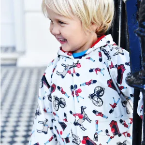 Horse Guard Print Hooded Raincoat