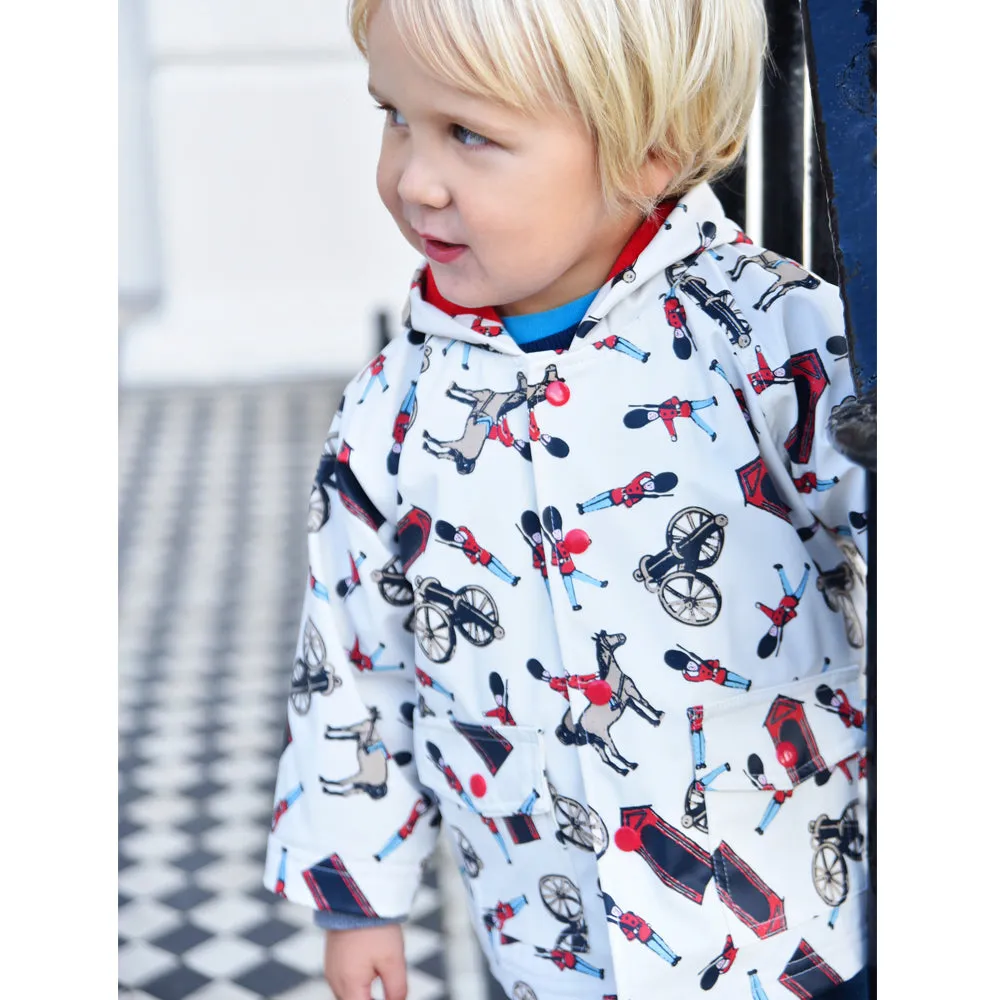 Horse Guard Print Hooded Raincoat