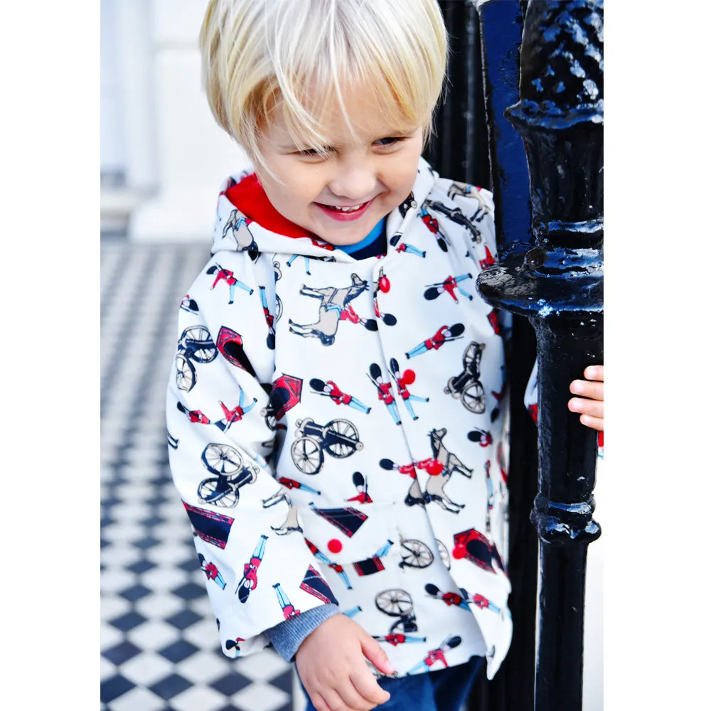Horse Guard Print Hooded Raincoat