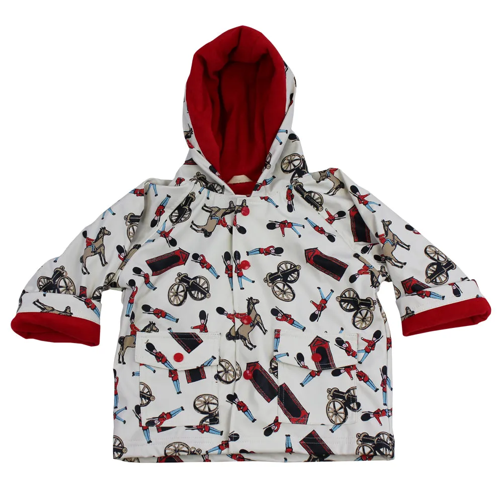 Horse Guard Print Hooded Raincoat