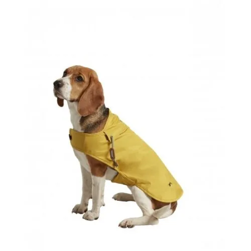 Joules Water Resistant Raincoat Mustard With Navy Striped Lining Medium 45cm