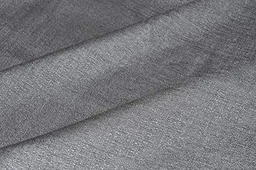LINENWALAS Elegant Design Solid Sheer Curtain with Eyelet Rings Non Blackout Door Curtain - Set of 2 - Charcoal Grey - 4.5ftx8ft
