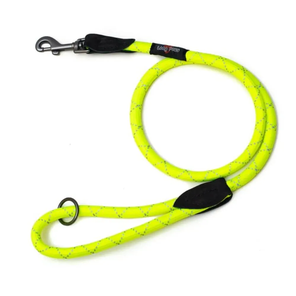 Long Paws Neon Collar & Reflective Rope Lead Dog Walking Set