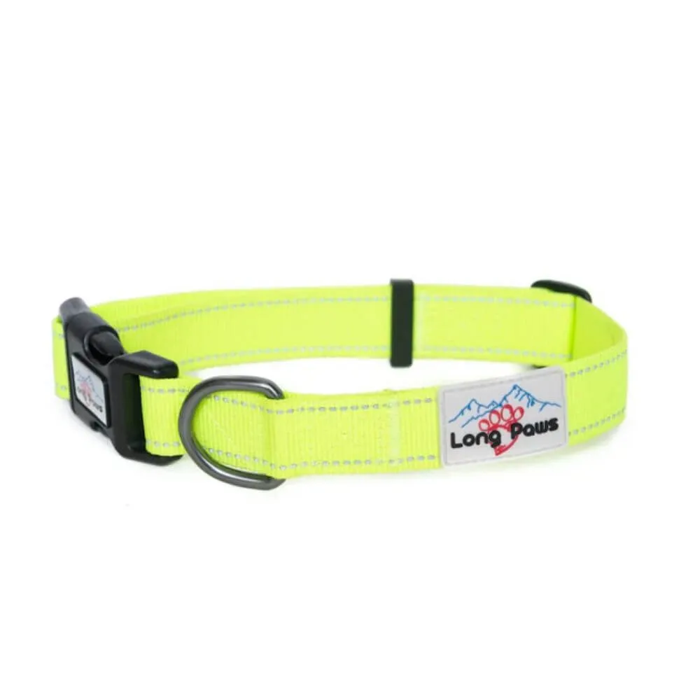Long Paws Neon Collar & Reflective Rope Lead Dog Walking Set