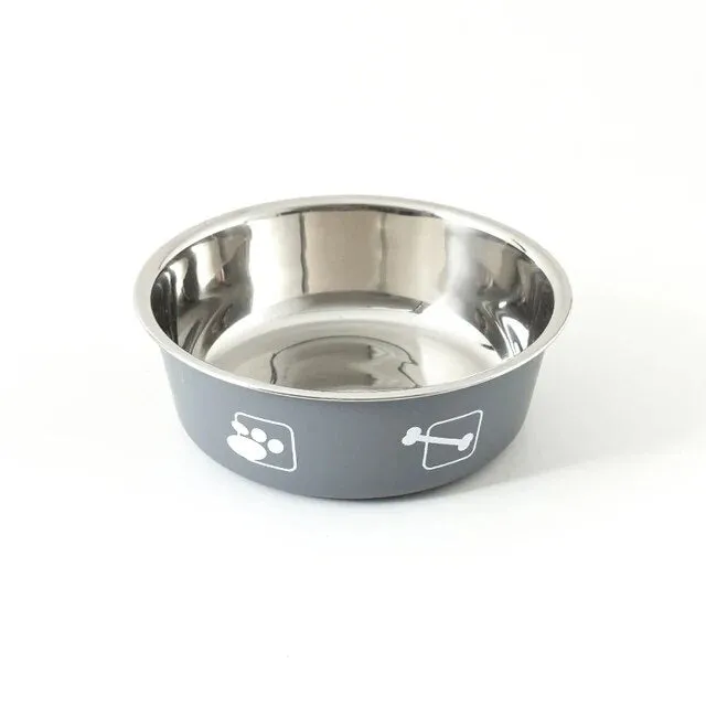 PetAffairs Silicone Bottom Dog Bowl with Paw Print Design