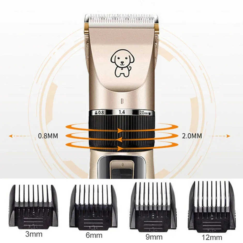 Professional Rechargeable Pet Hair Clipper Set - Low Noise Grooming for Dogs, Cats, and More