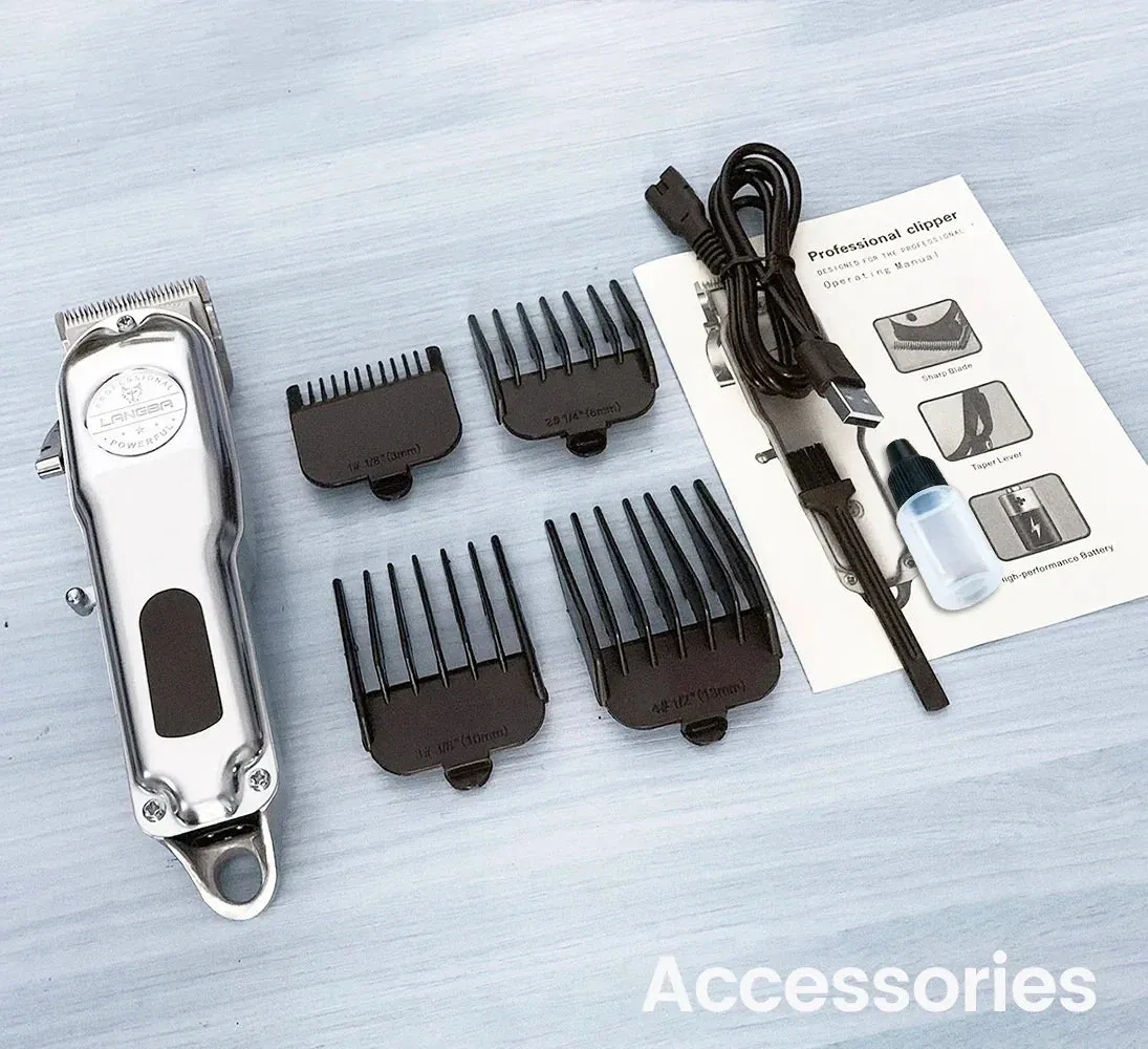 Professional Rechargeable Pet Hair Clipper Set - Low Noise Grooming for Dogs, Cats, and More