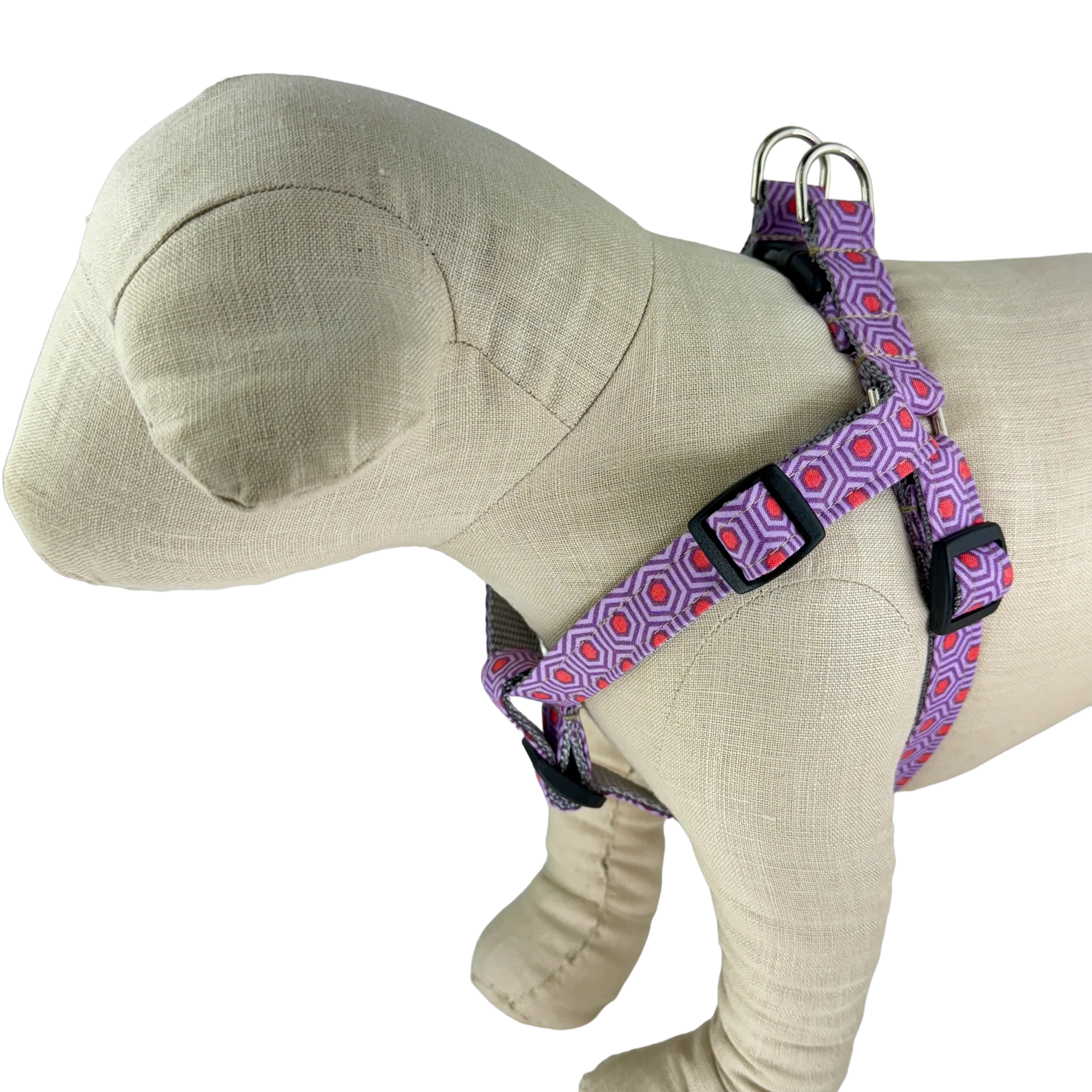 Purple/Orange Hexagon Dog Harness - 762