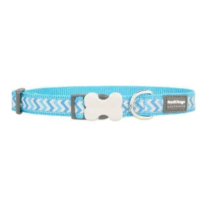 Red Dingo Dog Reflective Ziggy Collar Turquoise 15mm