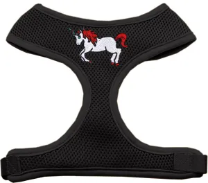 Unicorn Embroidered Soft Mesh Harness Black Extra Large